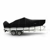 Eevelle Boat Cover V HULL FISHING Center Console, High Bow Rails, Inboard 16ft 6in L 92in W Black SFVCCR1692-BLK